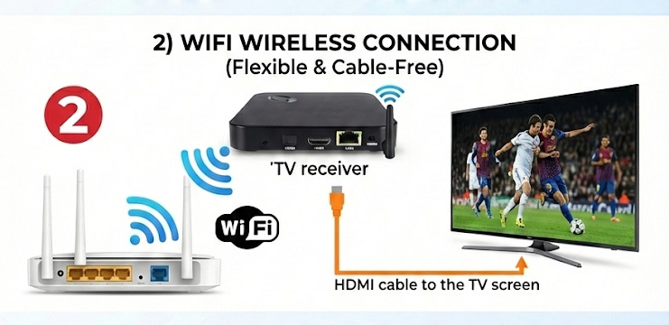 Connection schema for UK broadband TV